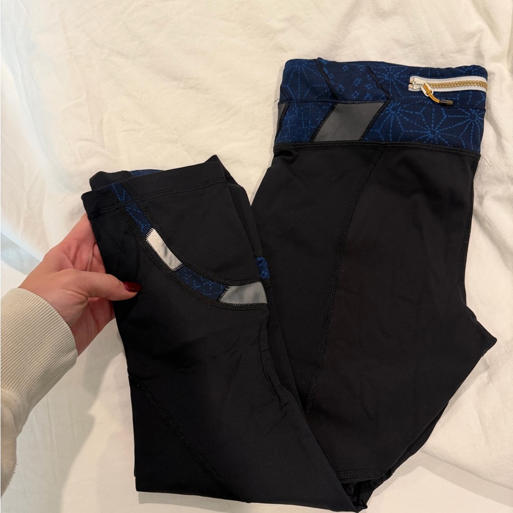lululemon athletica Black and Blue Leggings